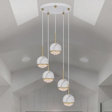 Hikaru Marble-look 5 Light Pendant